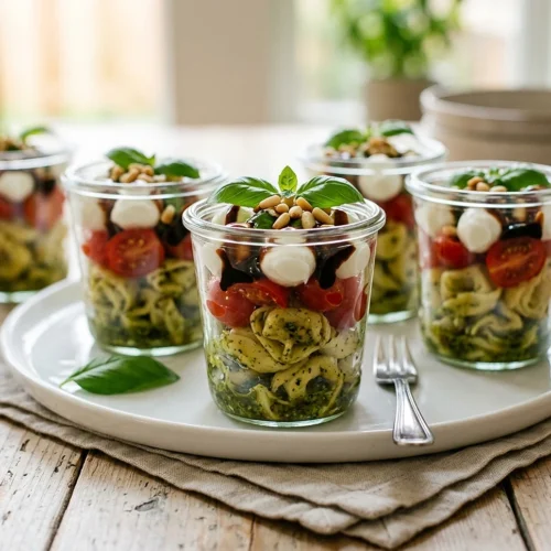 Mini Caprese Pasta Salad Cups 5 Mini Caprese Pasta Salad Cups