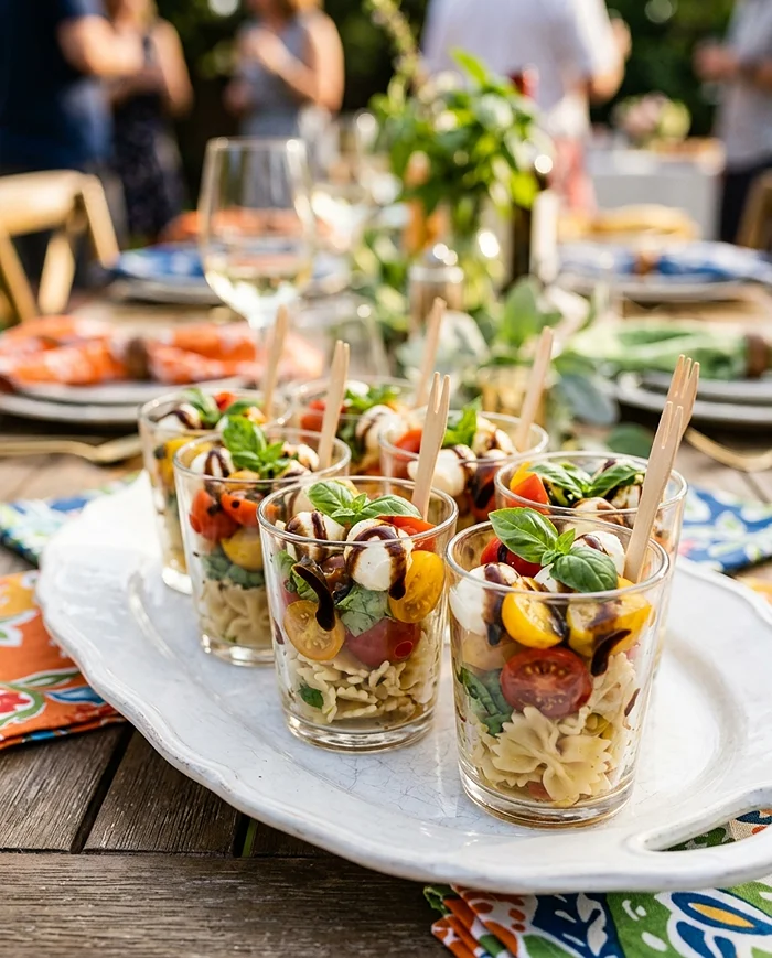 Mini Caprese Pasta Salad Cups 4 Mini Cold Appetizers
