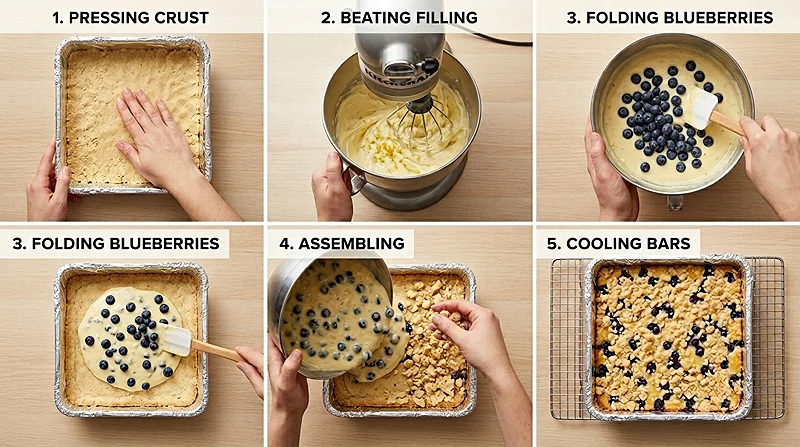No Oven Lemon Blueberry Bars
