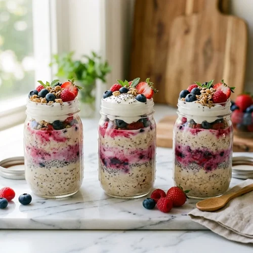 Overnight Oats with Chia and Berries 5 Overnight Oats with Chia and Berries
