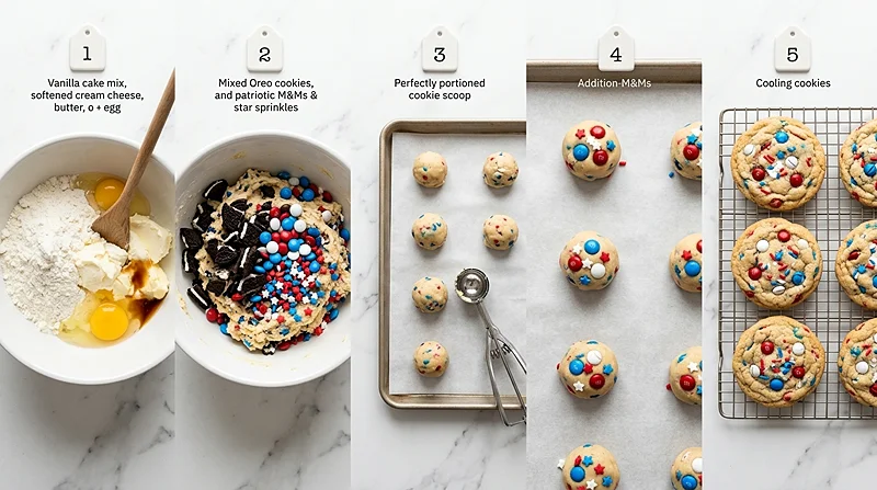 Fireworks and Cream Cookies 3 Patriotic Cake Mix Cookies