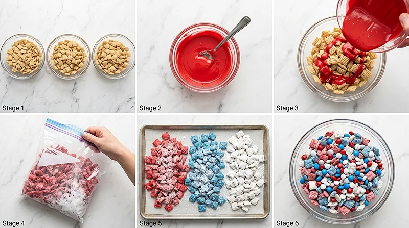 Red White and Blue Muddy Buddies 3 Red White And Blue Food Recipes