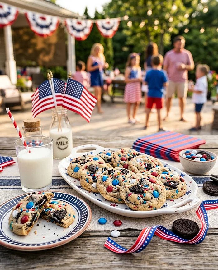 Fireworks and Cream Cookies 4 Red White Blue Cookies