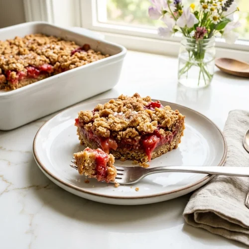 Rhubarb Oat Bars 5 Rhubarb Oat Bars