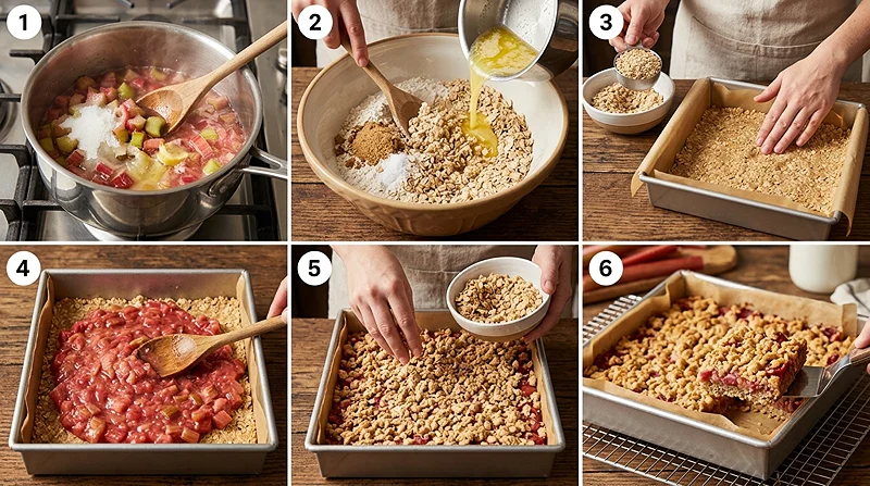Rhubarb Oat Bars 3 Rhubarb Oatmeal Crumb Bars
