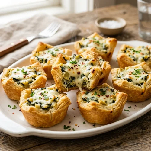 Spinach Artichoke Crescent Bites