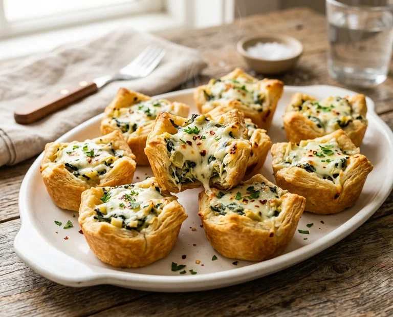 Spinach Artichoke Crescent Bites