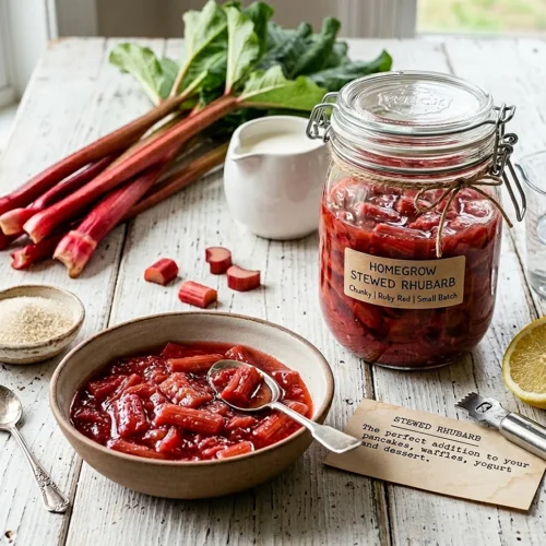 Stewed Rhubarb with 3 Ingredients