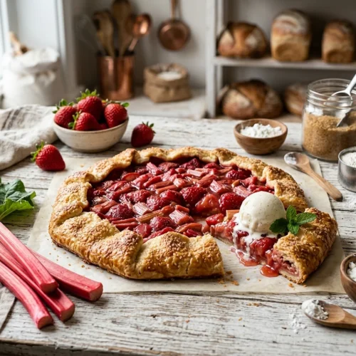 Strawberry Rhubarb Galette