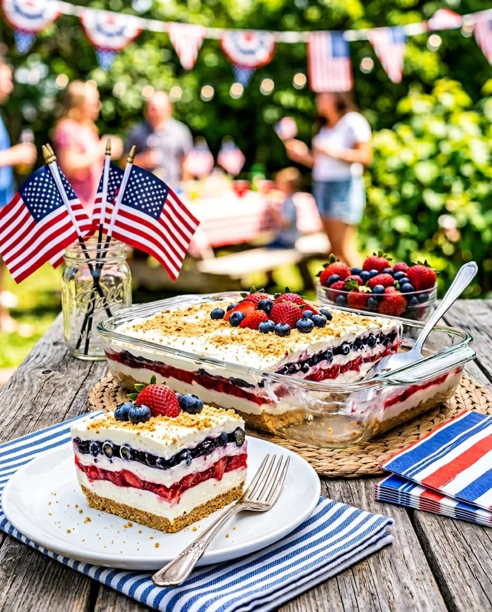 Summer Berry Jello Lasagna