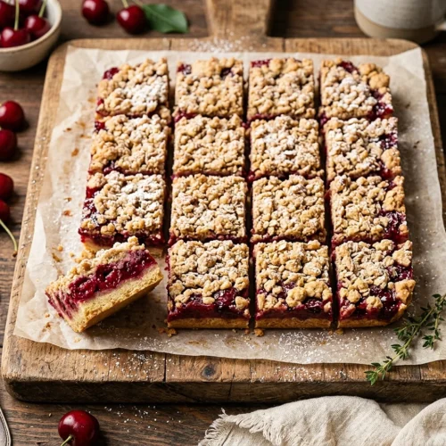 Sweet Cherry Crumble Bars