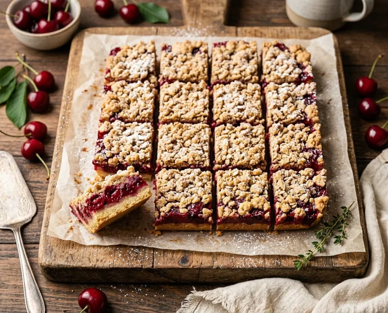 Sweet Cherry Crumble Bars