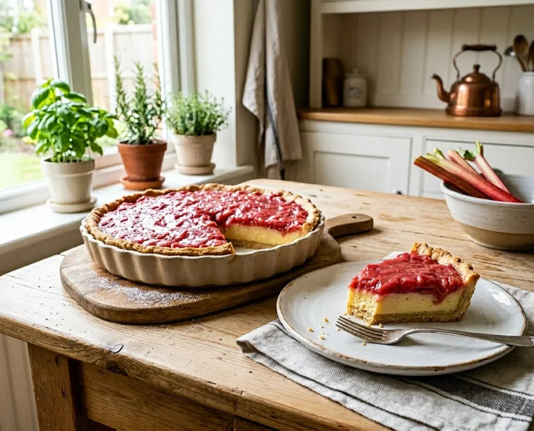 Sweet Rhubarb Custard Tart