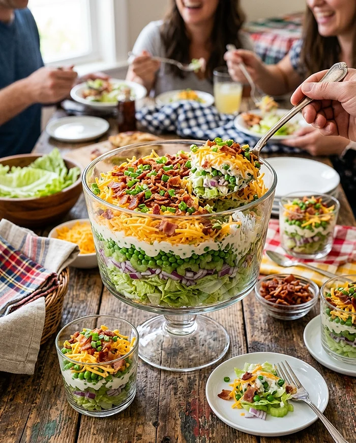 7 layer salad recipe 4 Traditional Layered Salad