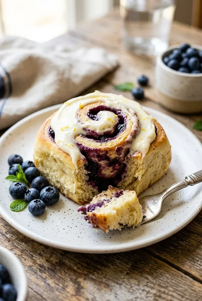 Blueberry Rolls With Lemon Glaze