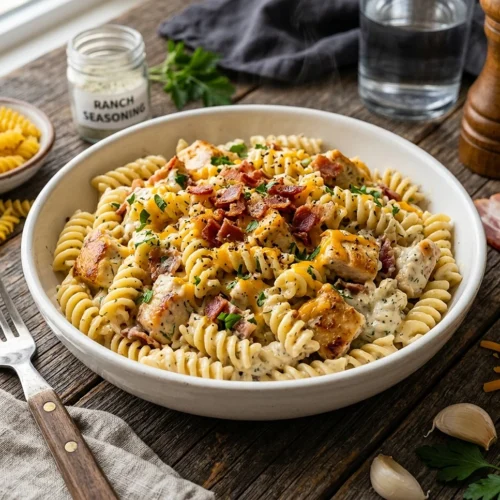 Creamy Chicken Bacon Ranch Pasta