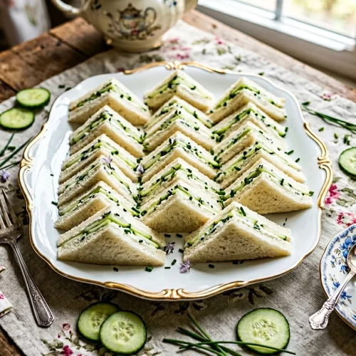 Cucumber Cream Cheese Tea Sandwiches