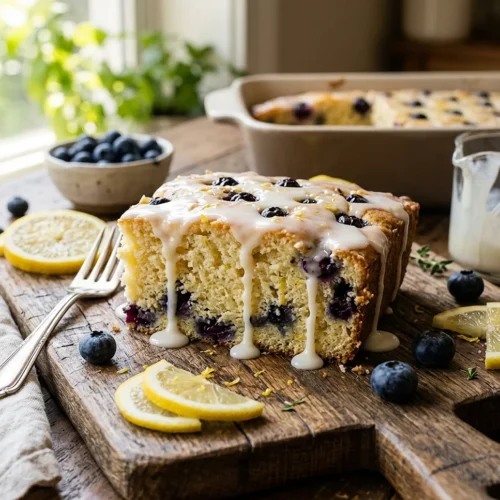 Easy Lemon Blueberry Sheet Cake