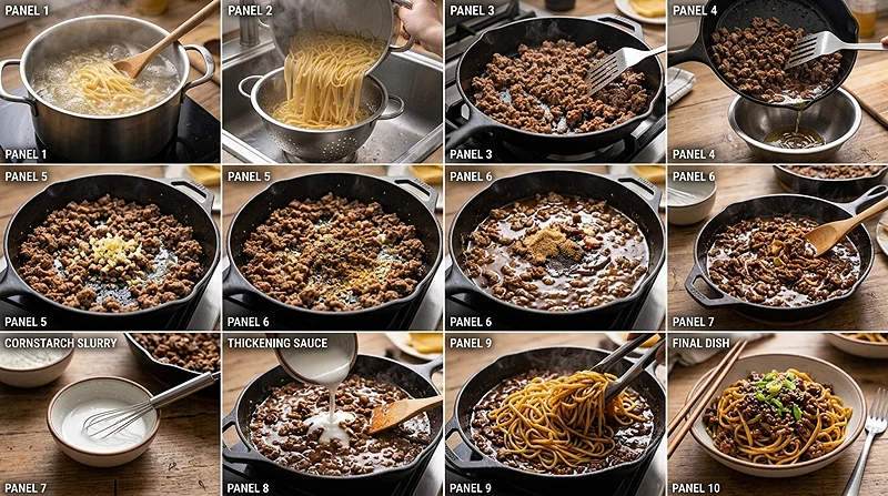 Healthy Mongolian Beef Noodles