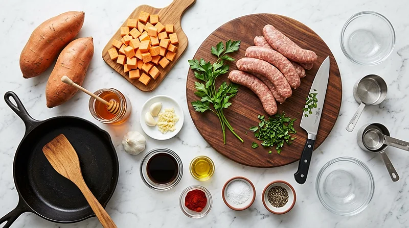 Honey Garlic Sausage Sweet Potatoes 2 Honey Garlic Sauce
