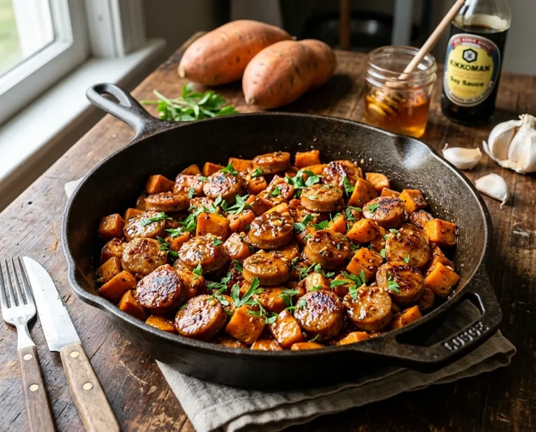 Honey Garlic Sausage Sweet Potatoes