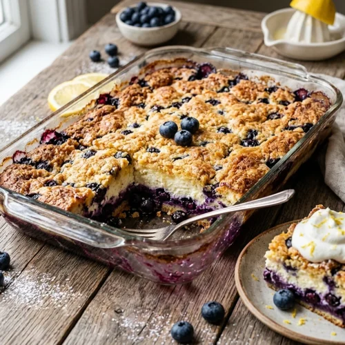 Lemon Blueberry Cheesecake Dump Cake