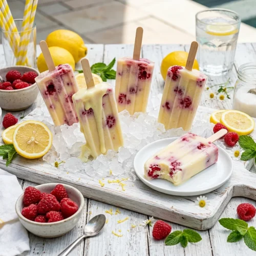 Lemon Raspberry Popsicles