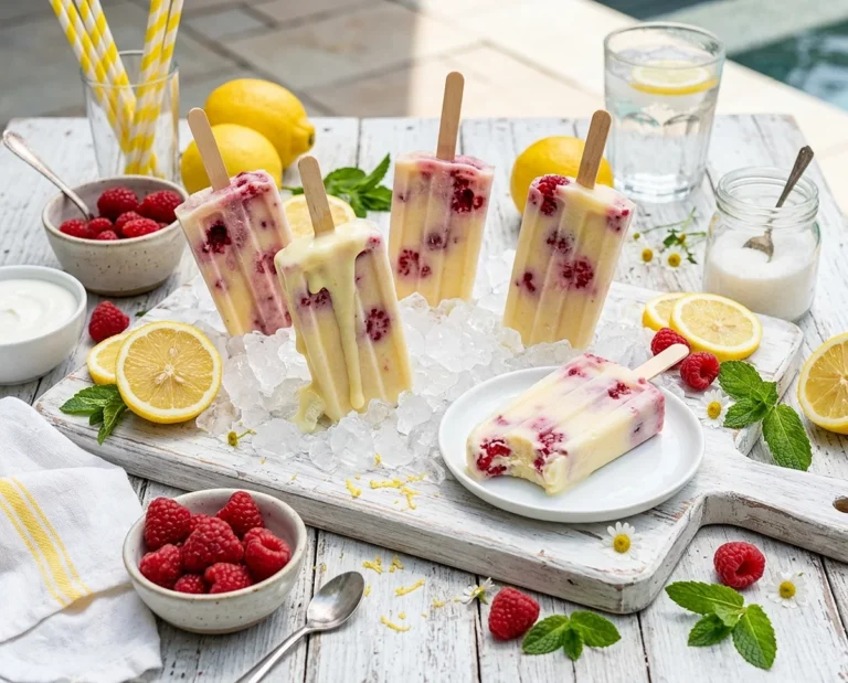 Lemon Raspberry Popsicles