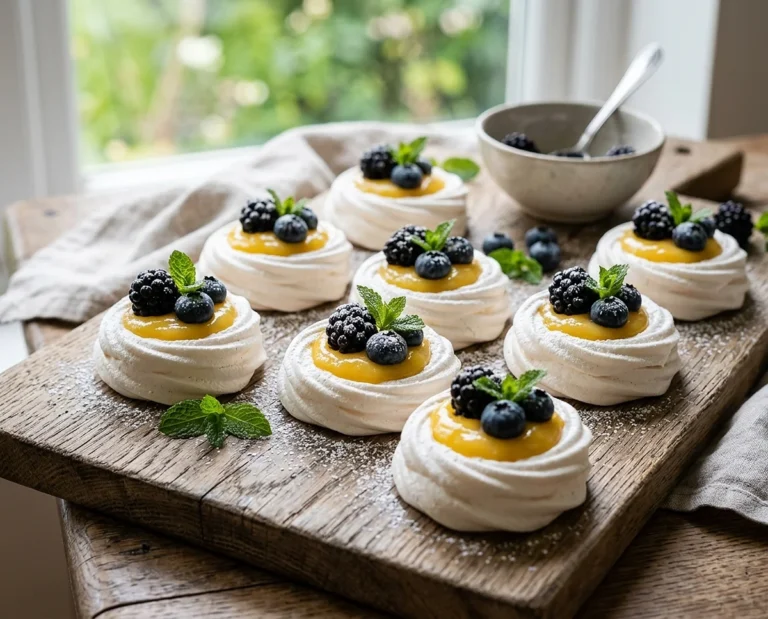 Mini Meringues with Lemon Curd