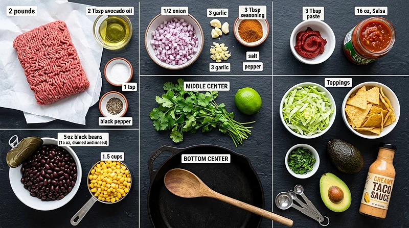 Ground Beef Taco 2 One Pan Taco Skillet