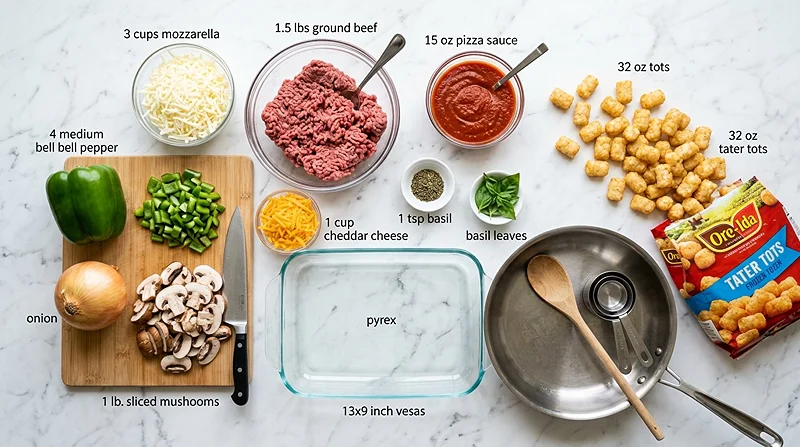 Pizza Tot Casserole 2 Picky Eaters Dinner Ideas