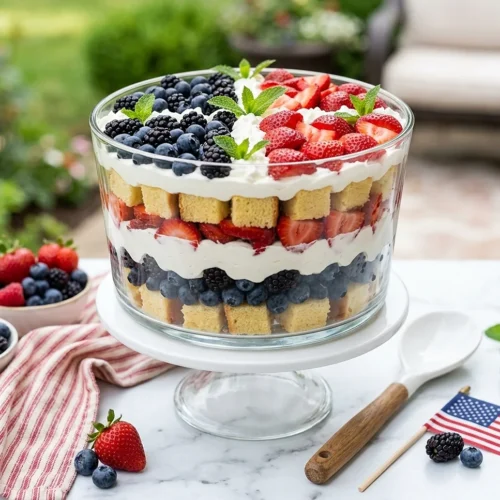 Red White and Blue Trifle