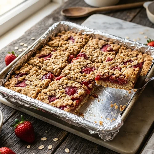 Strawberry Oatmeal Crumble Bars