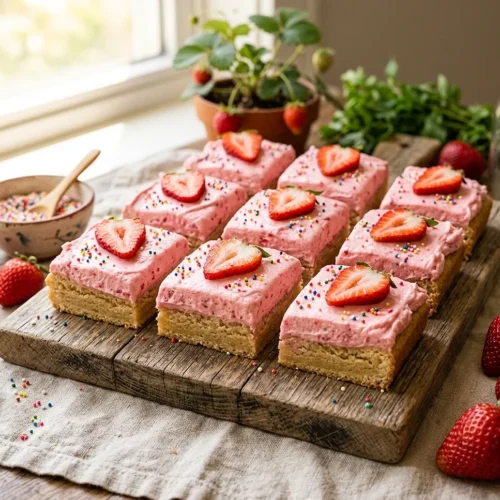 Strawberry Sugar Cookie Bars