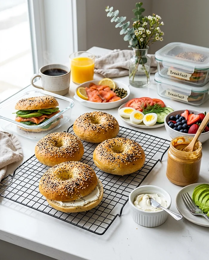 2 Ingredient Protein Bagels 4 cottage cheese bagels