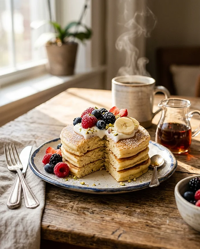 Greek Yogurt Protein Pancakes 4 easy healthy breakfast
