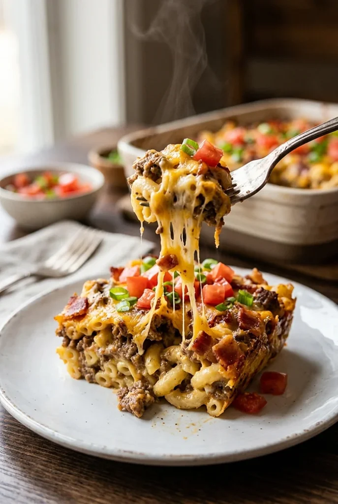 Bacon Cheeseburger Casserole 4 ground beef casserole