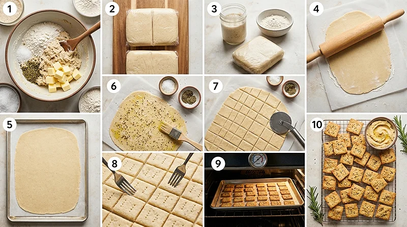 Sourdough Crackers 3 sourdough discard crackers