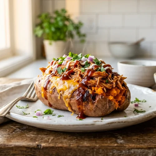BBQ Chicken Stuffed Sweet Potatoes