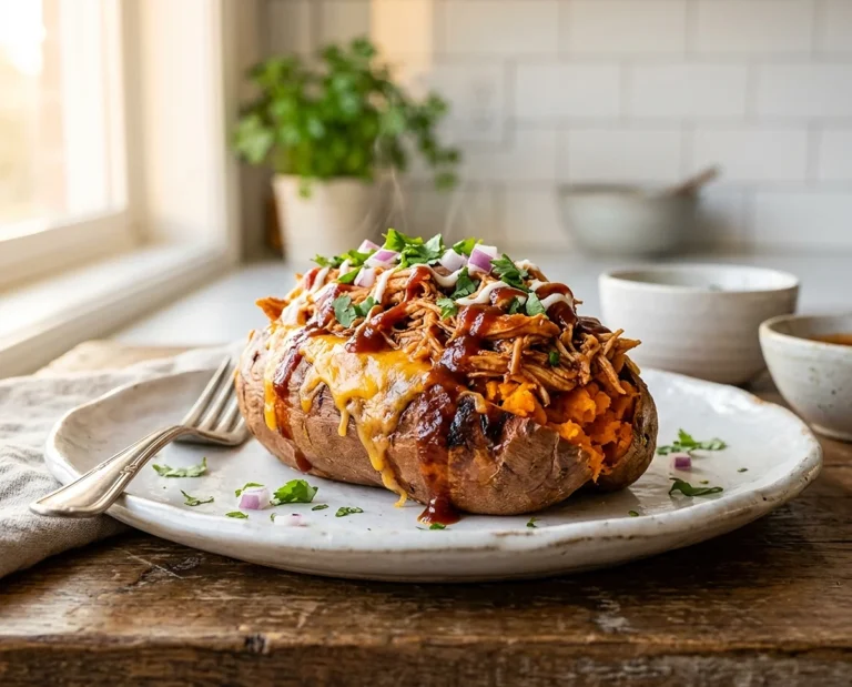 BBQ Chicken Stuffed Sweet Potatoes