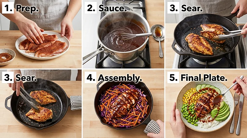 High Protein BBQ Chicken Bowls 3 BLT salad
