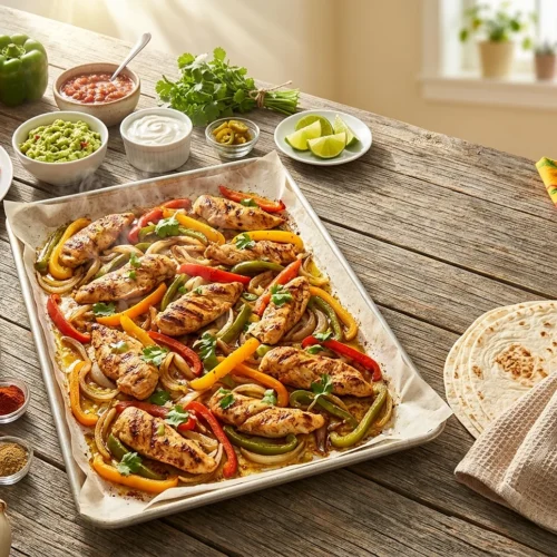 Baked Chicken Fajita Sheet Pan Dinner