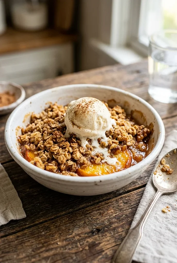 Baked Peach Crumble
