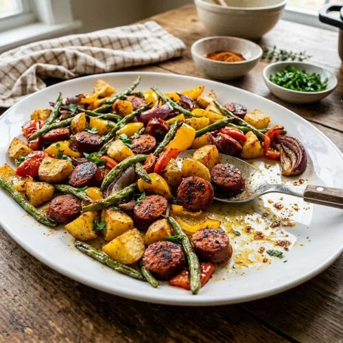 Cajun Sausage Corn Sheet Pan Bake 5 Cajun Sausage Corn Sheet Pan Bake