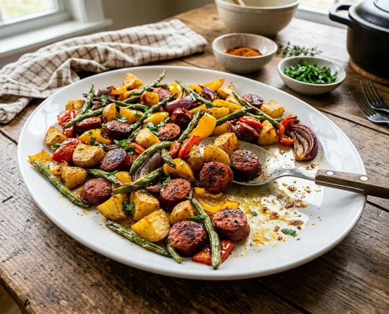 Cajun Sausage Corn Sheet Pan Bake