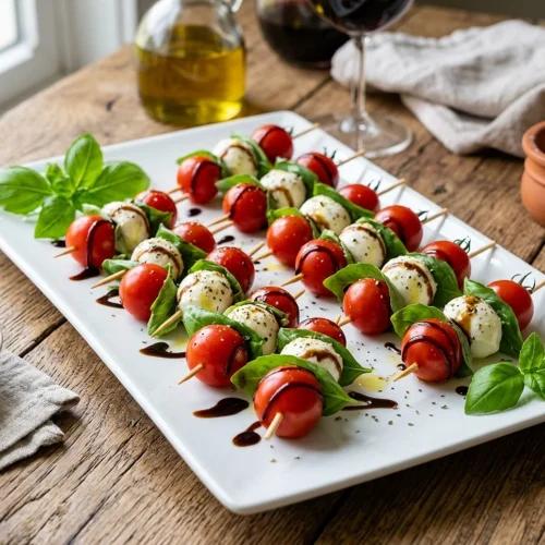 Caprese Skewers with Balsamic Glaze