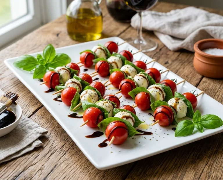 Caprese Skewers with Balsamic Glaze