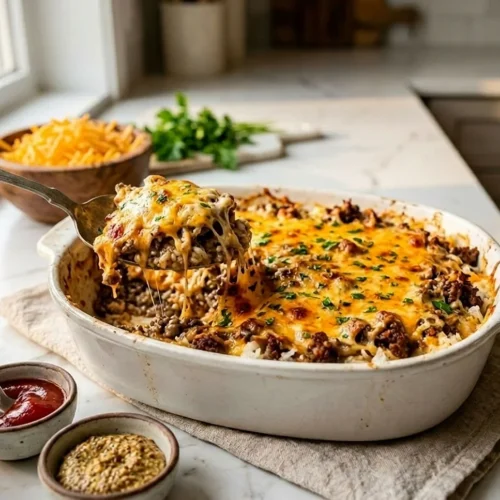 Cheeseburger Rice Casserole 5 Cheeseburger Rice Casserole