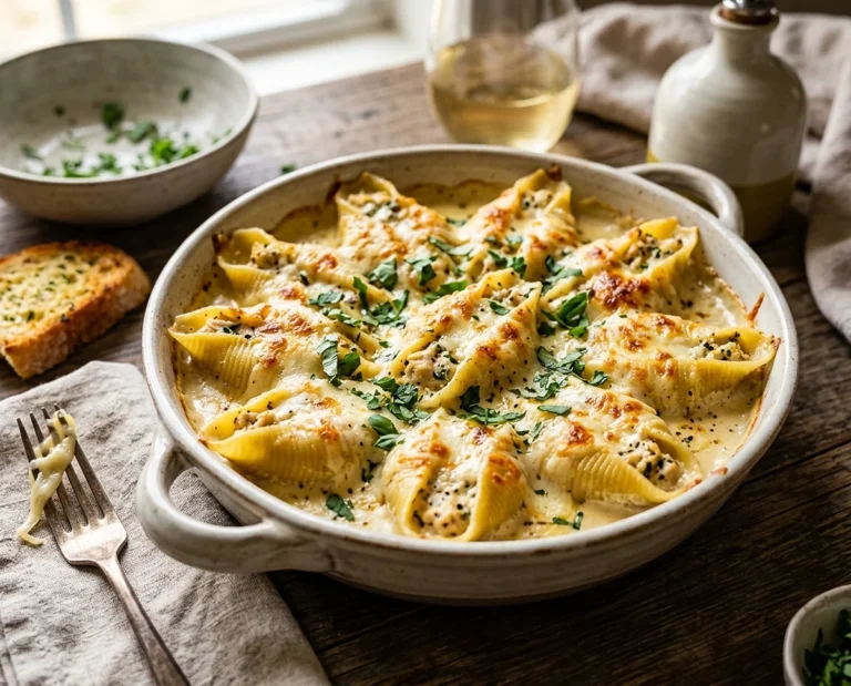 Chicken Alfredo Stuffed Shells