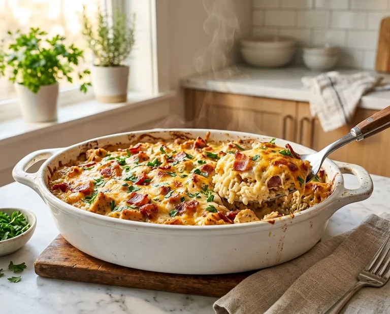 Chicken Bacon Ranch Rice Bake